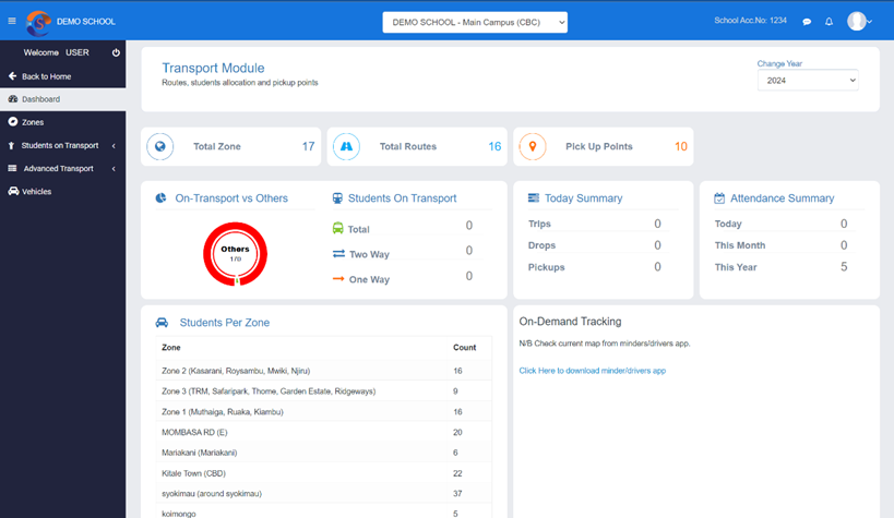 School Management System with a Transport Module